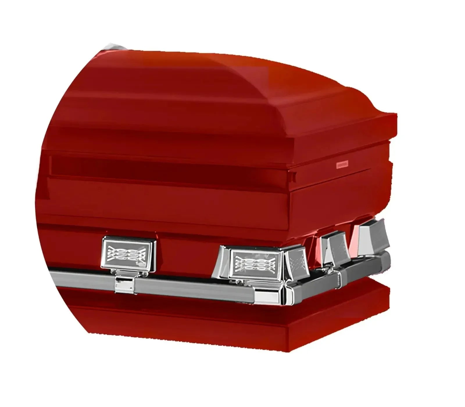 Atlas XL | Red Steel Oversize Casket with White Interior