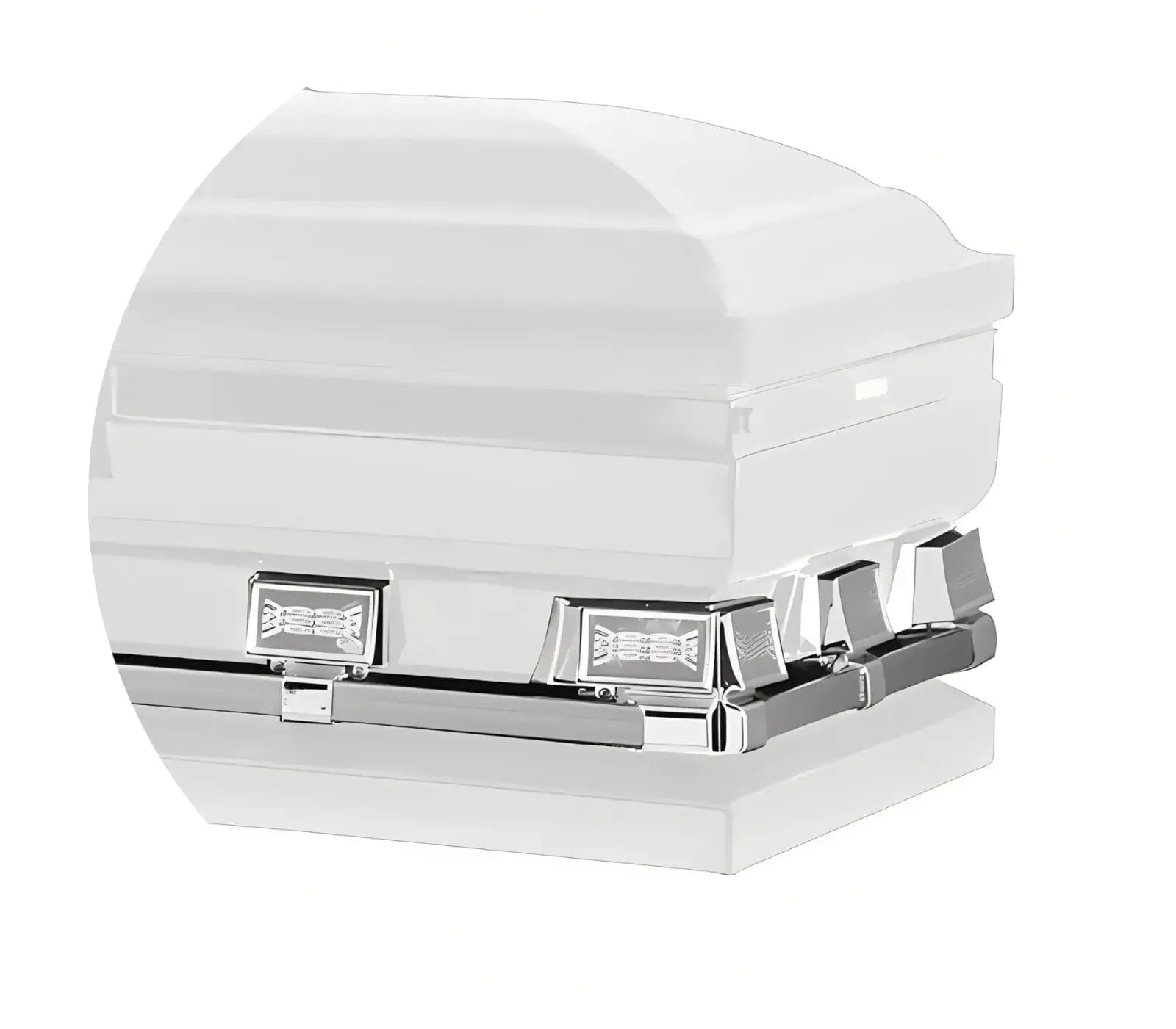 Atlas XL | White and Silver Steel Oversize Casket with White Interior