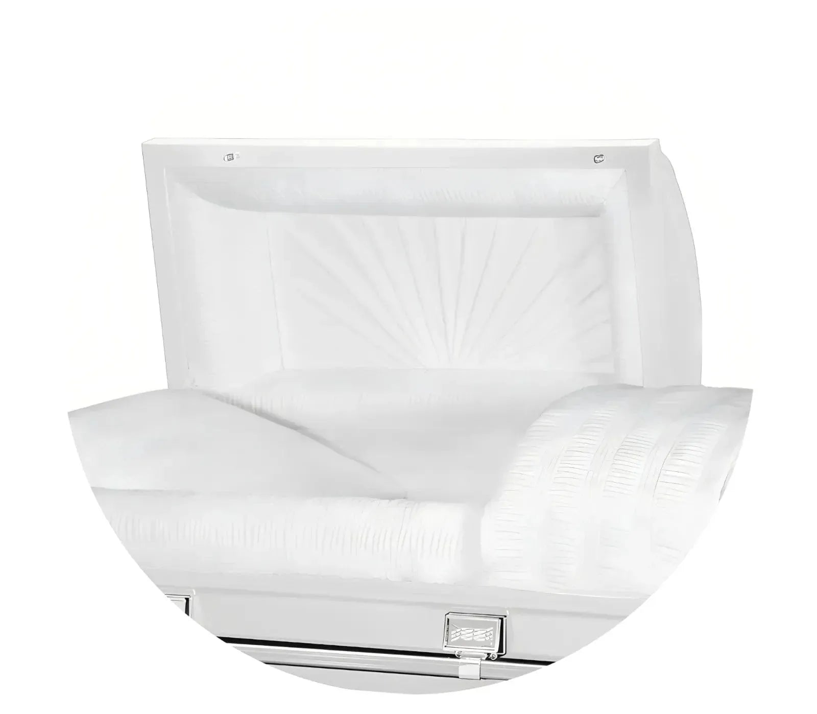 Atlas XL | White and Silver Steel Oversize Casket with White Interior