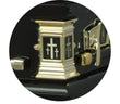 Load image into Gallery viewer, Black and Gold Cross | Black Steel Religious Casket
