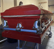 Load image into Gallery viewer, Orion Series | Red Steel Casket with White Interior

