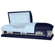 Load image into Gallery viewer, Satin Series | Dark Blue Steel Casket with Light Blue Interior
