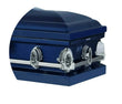 Load image into Gallery viewer, Going Home | Dark Blue Steel Casket with Light Blue Interior
