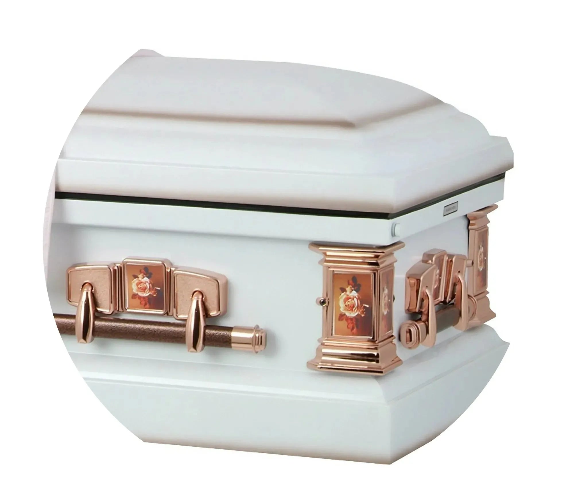 Paris Rose | White Steel Casket with Pink Interior