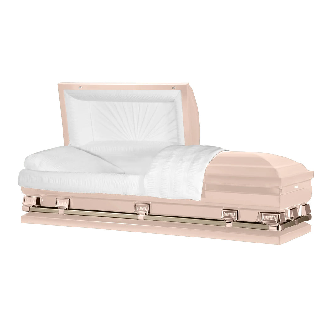 Atlas XL | Pink Steel Oversize Casket with White Interior