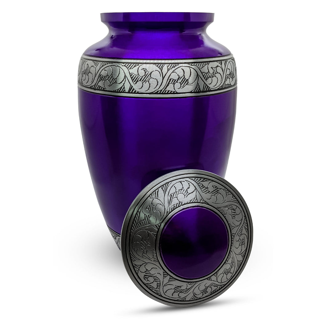 Large Cremation Urn Adult Purple Urn for Human Ashes Titan Casket