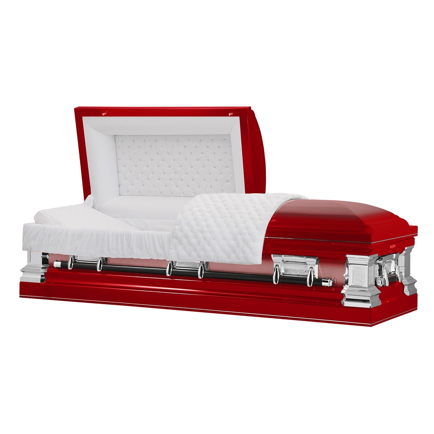 Era Series | Red Stainless Steel Casket with White Interior