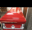 Load image into Gallery viewer, Orion Series | Red Steel Casket with White Interior
