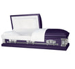 Load image into Gallery viewer, Satin Series | Royal Purple Steel Casket with White Interior

