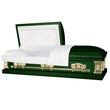 Load image into Gallery viewer, Satin Series | Hunter Green Steel Casket with White Interior
