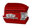 Load image into Gallery viewer, Satin Series | Red Steel Casket with White Interior

