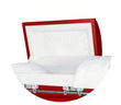 Load image into Gallery viewer, Satin Series | Red Steel Casket with White Interior
