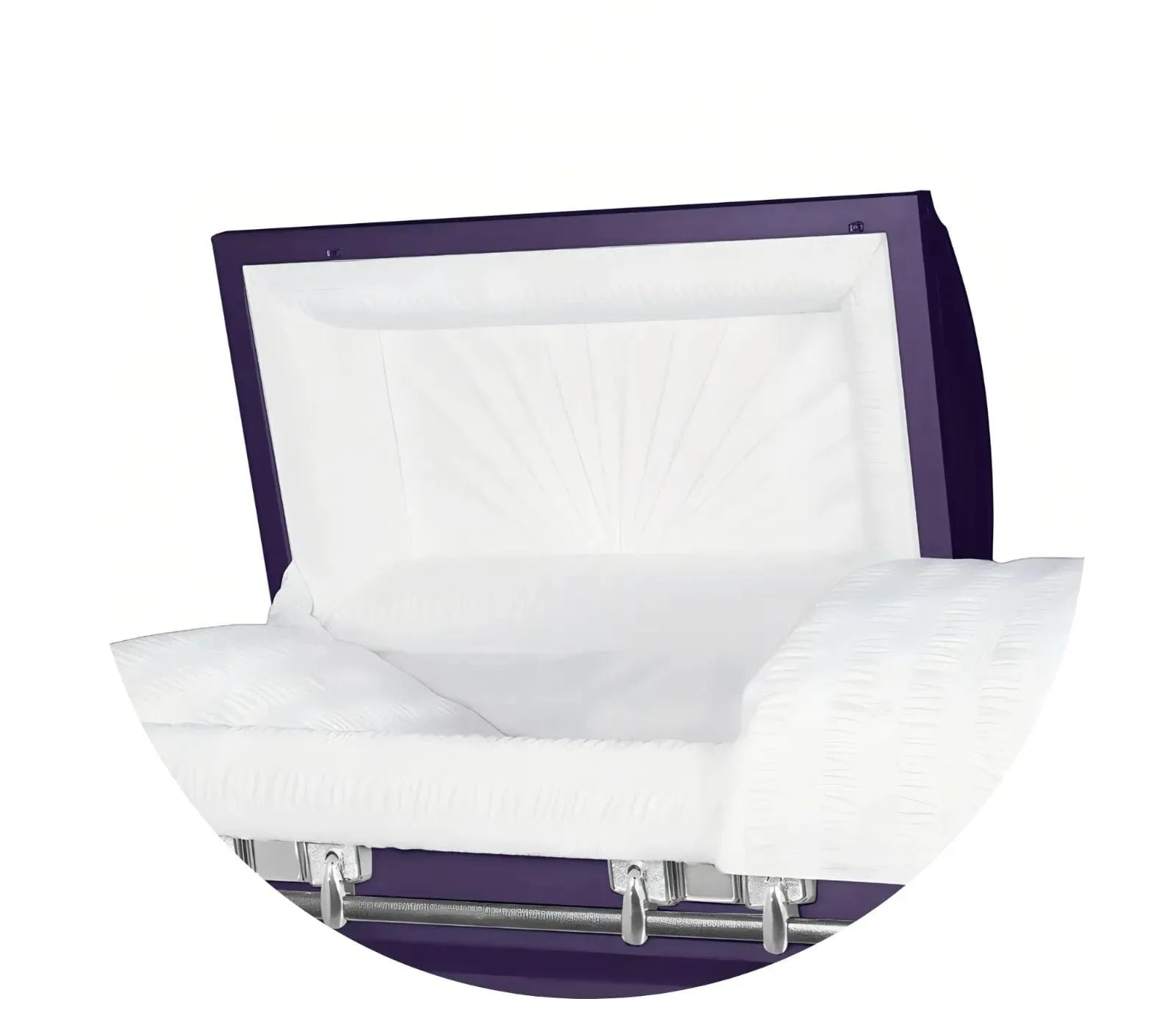 Satin Series | Royal Purple Steel Casket with White Interior