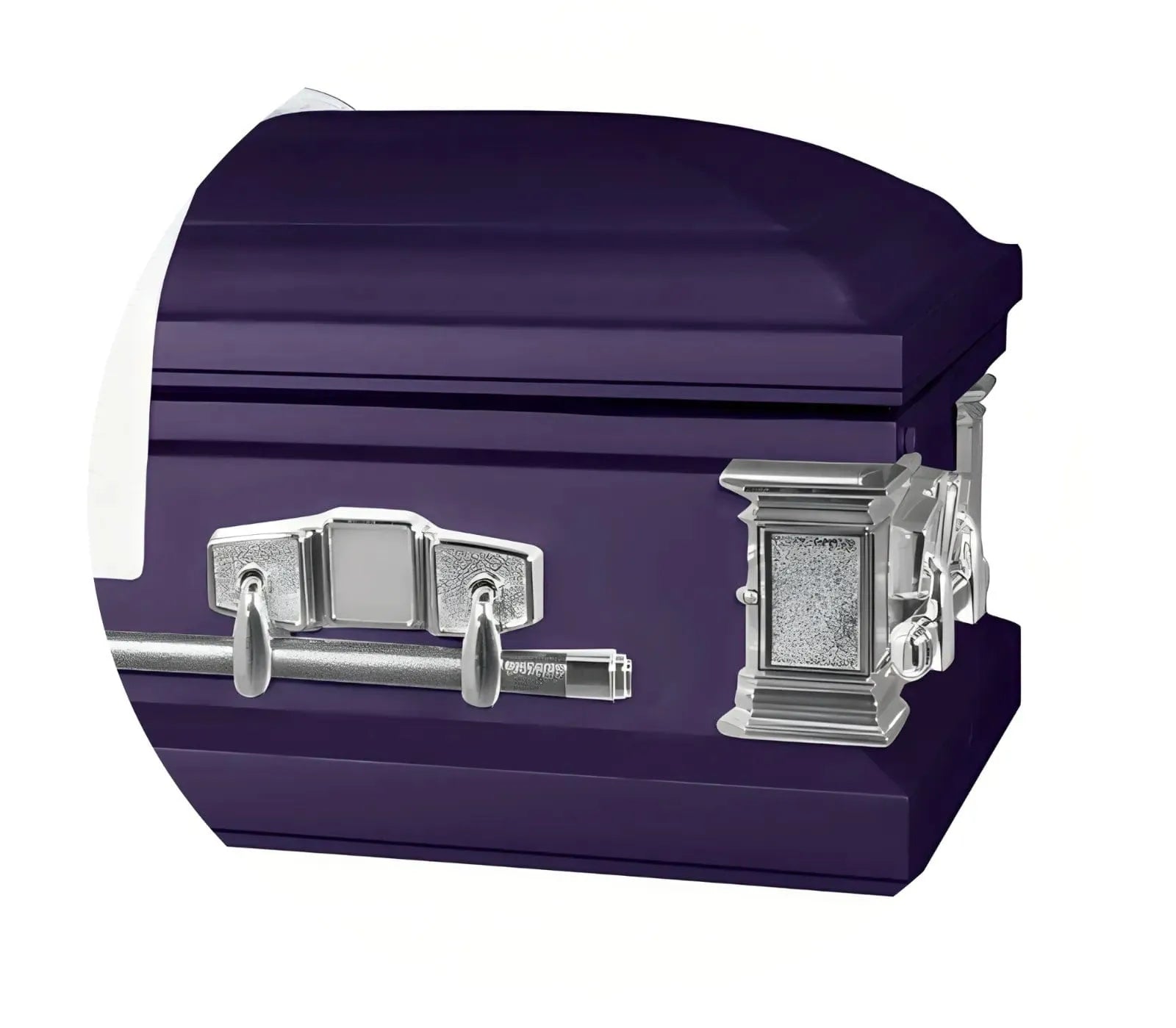 Satin Series | Royal Purple Steel Casket with White Interior