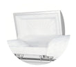 Load image into Gallery viewer, Satin Series | White and Silver Steel Casket with White Interior
