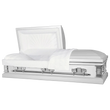 Load image into Gallery viewer, Satin Series | White and Silver Steel Casket with White Interior
