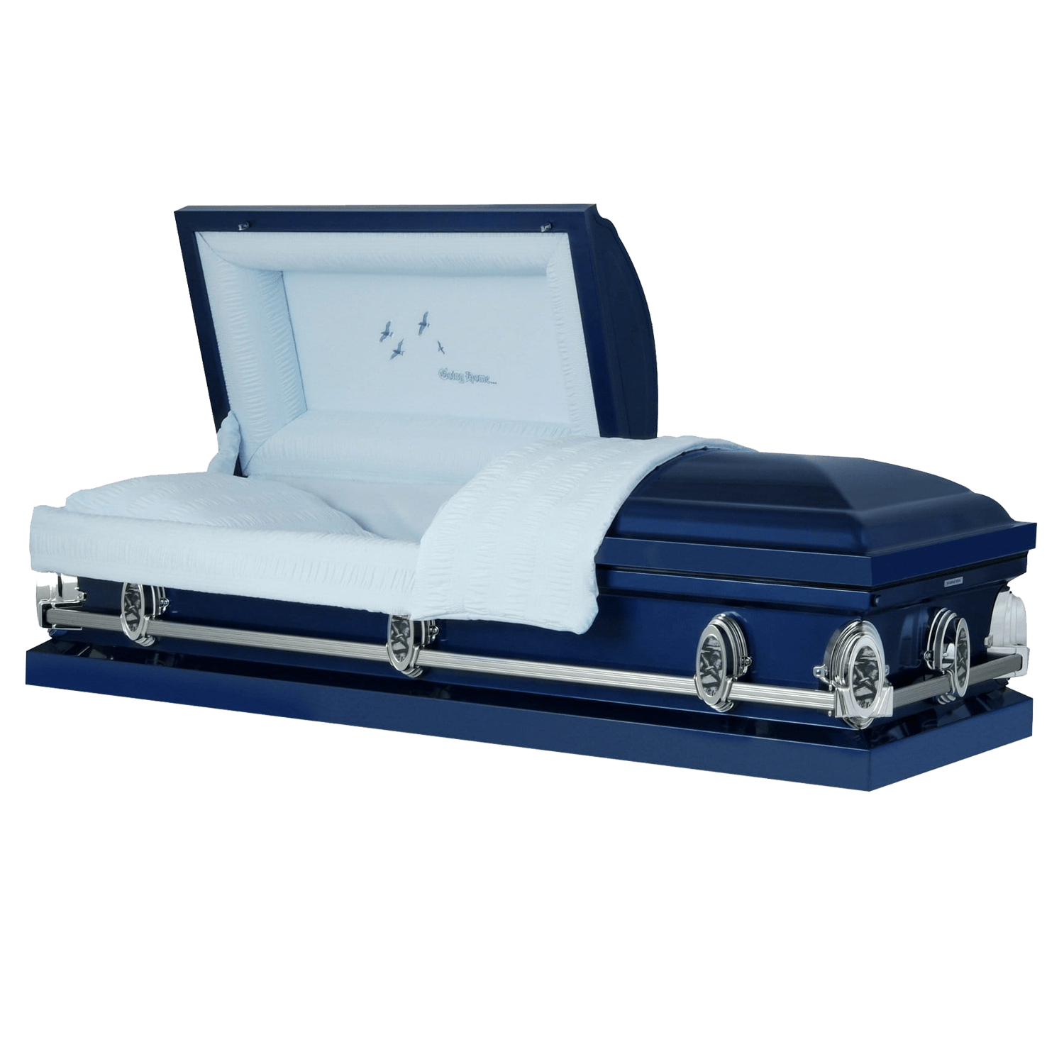 Dark Blue Premium Steel Coffin (Casket) – Titan Going Home – Titan ...