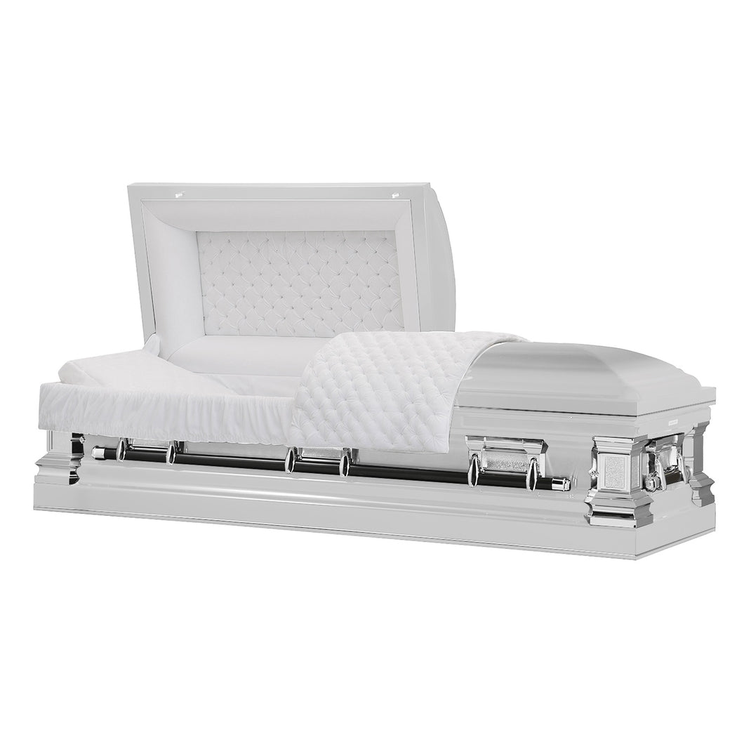 Era Series | White Stainless Steel Casket with White Interior