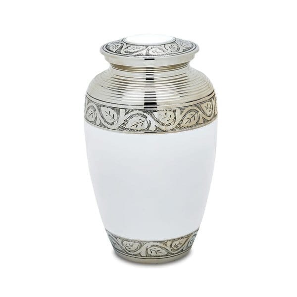 Brass Cremation Urn - Adult Brass White Cremation Urn for Human Ashes ...